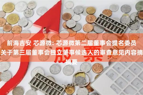 前海吉安 芯源微: 芯源微第二届董事会提名委员会关于第三届董事会独立董事候选人的审查意见内容摘要