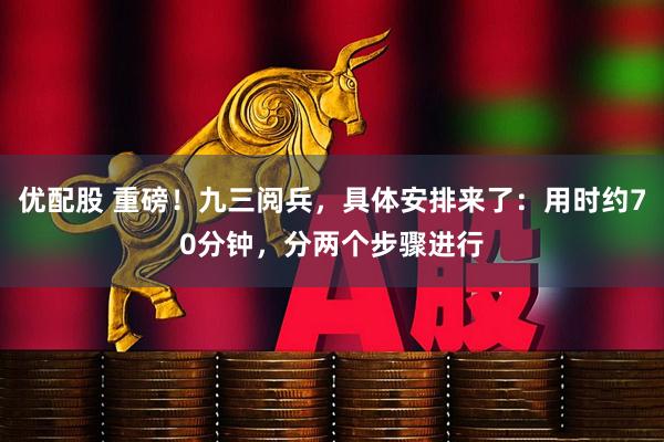 优配股 重磅！九三阅兵，具体安排来了：用时约70分钟，分两个步骤进行